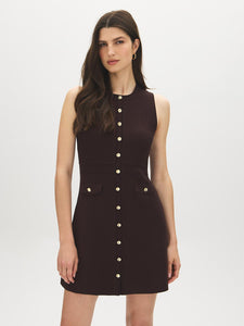 Sleeveless Button-Front Sweater Dress