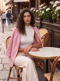 One-Button Blazer with Tipped Cuffs