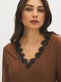Lace Trim V-Neck Top