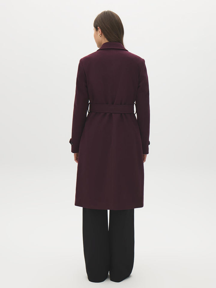 Faux Wool Mid-Length Wrap Coat