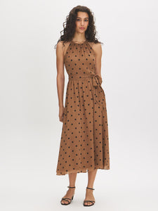 Polka Dot Halter Midi Dress