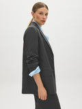 Pinstripe Two-Button Blazer