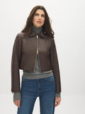 Faux Leather Cropped Jacket