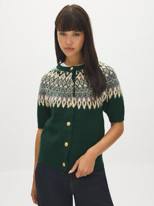 Fair Isle Short Sleeve Cardigan