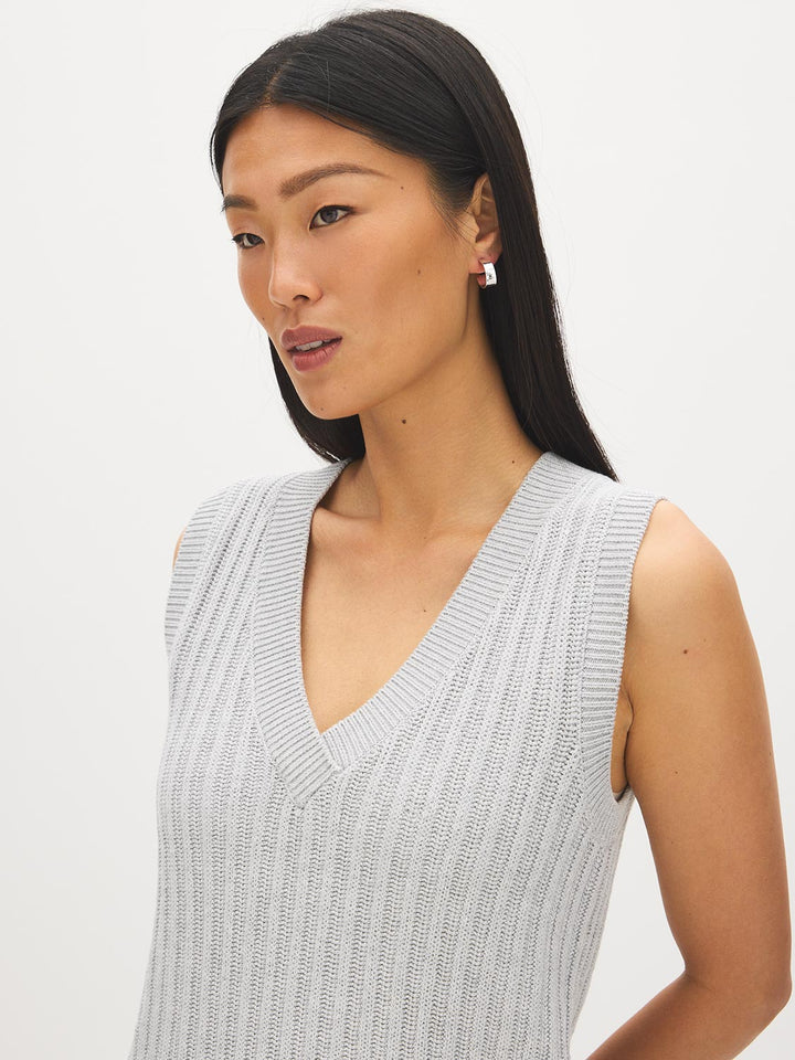 V-Neck Ribbed Sweater Vest