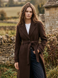 Faux Wool Mid-Length Wrap Coat