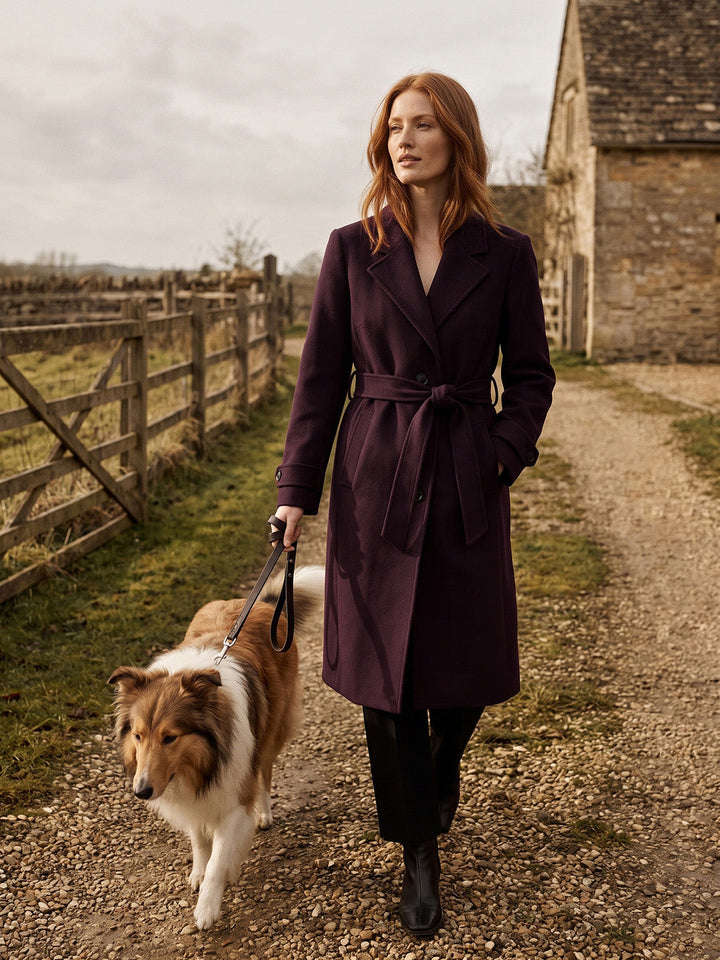Faux Wool Mid-Length Wrap Coat
