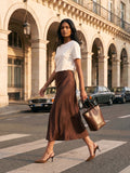 Satin Bias-Cut Skirt