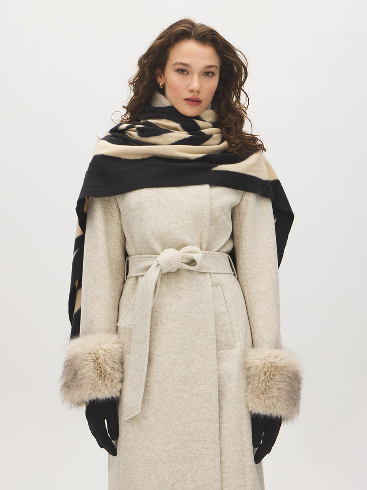 Soft Brushed Geo Pattern Scarf
