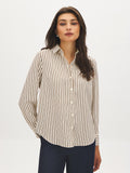 Striped Twill Oversized Blouse