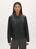 Oversized Faux Leather Utility Jacket