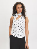 Polka Dot One-Shoulder Scarf Top