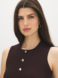 Sleeveless Button-Front Sweater Dress
