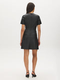 Belted Faux Leather Mini Dress