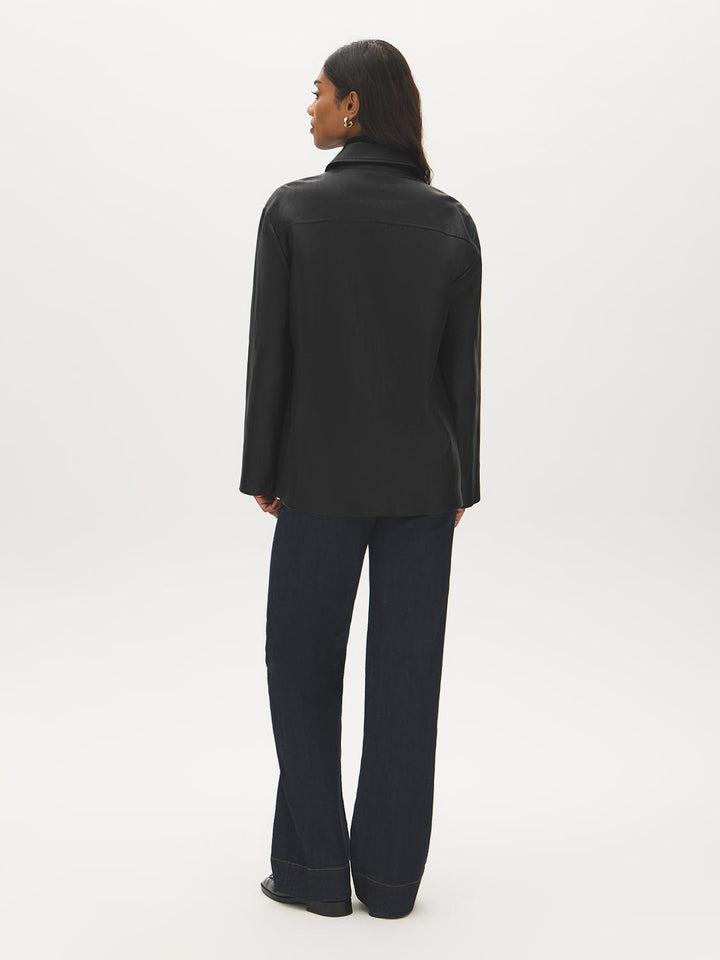 Textured Faux Leather Jacket