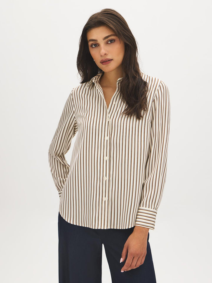 Striped Twill Oversized Blouse
