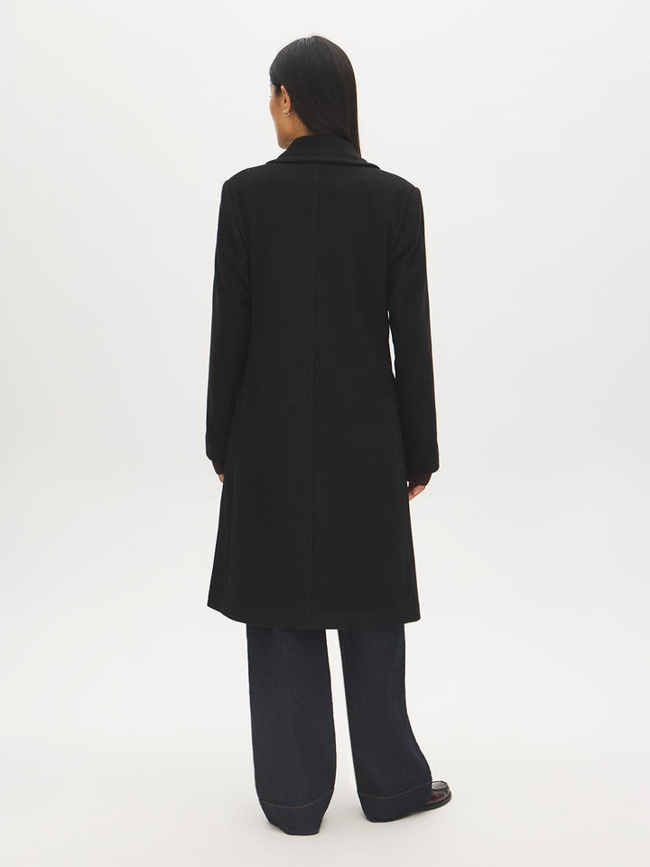 Single-Breasted Faux Wool Coat