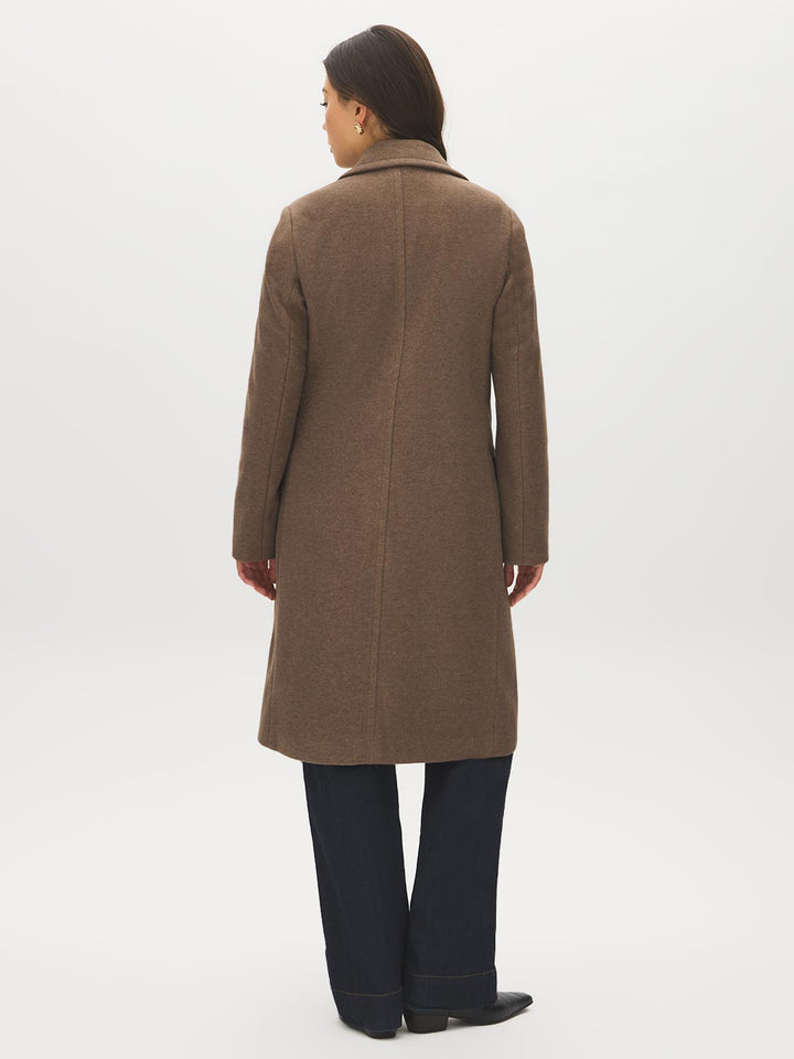 Single-Breasted Faux Wool Coat