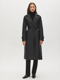 Faux Leather Coat with Faux Fur Collar