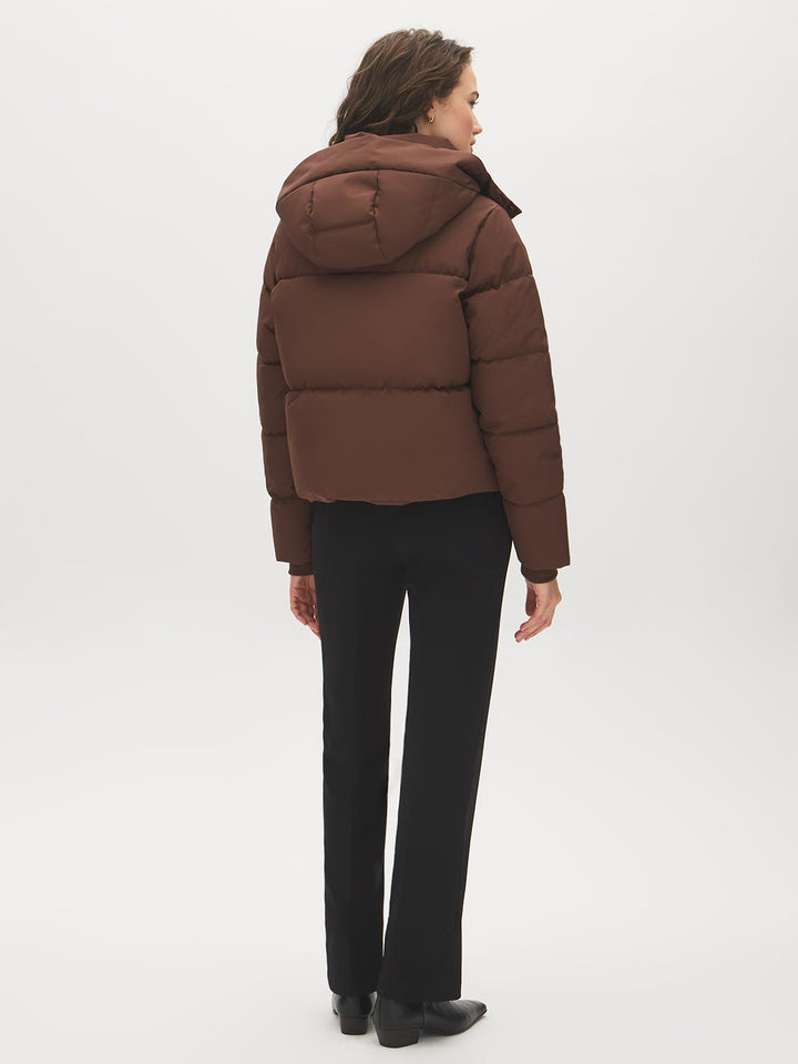 Short Utility Puffer Jacket with Hood