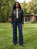 Oversized Faux Leather Utility Jacket