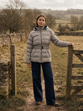 Quilted Belted Puffer Jacket with Faux Fur