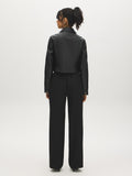 Faux Leather Cropped Jacket