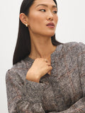 Abstract Herringbone Tunic Blouse