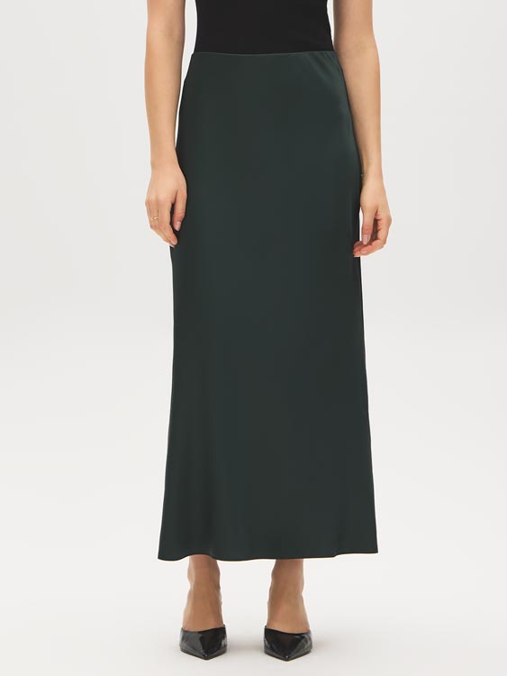 Satin-Like Bias Cut Skirt