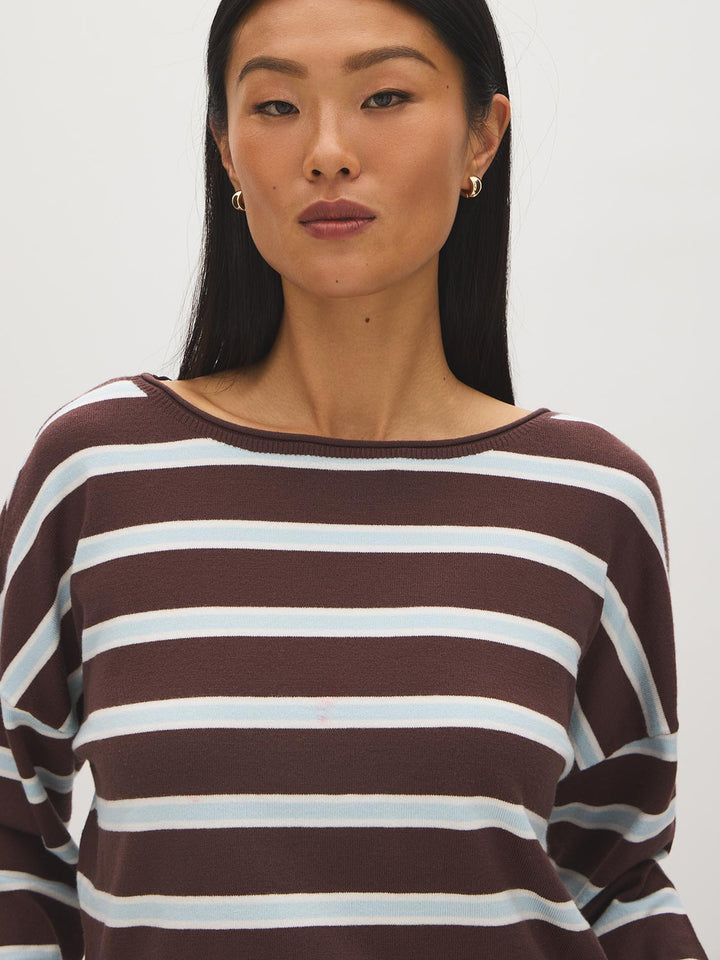 Striped Dolman Sleeve Sweater