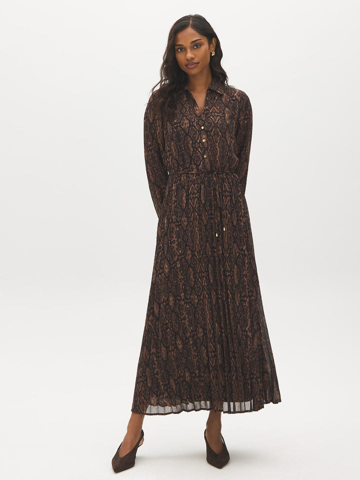 Snake Print Chiffon Dress