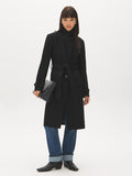 Faux Wool Mid-Length Wrap Coat