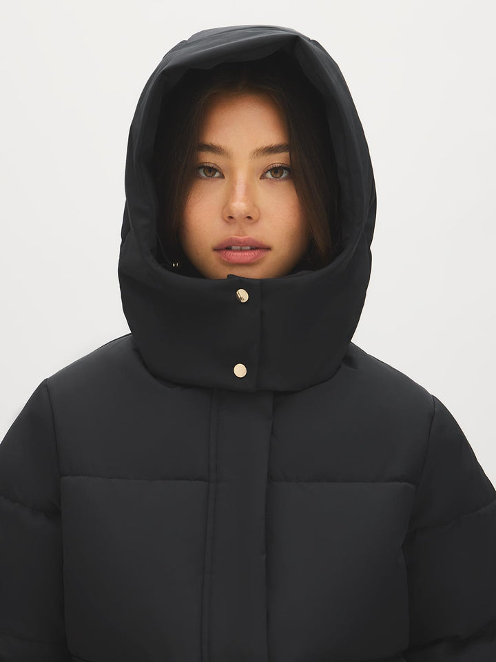 Short Utility Puffer Jacket with Hood