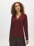 Lace Trim V-Neck Top