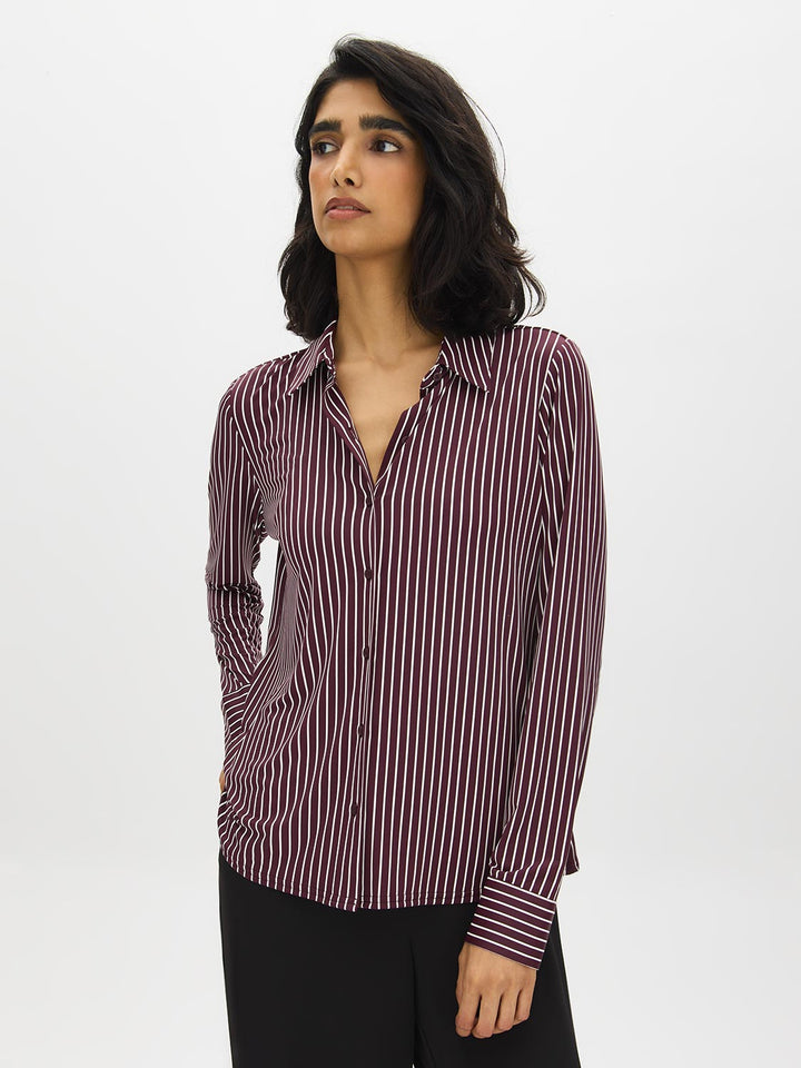 Striped Button-Up Blouse