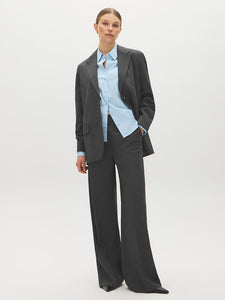 Pinstripe Wide-Leg Pants