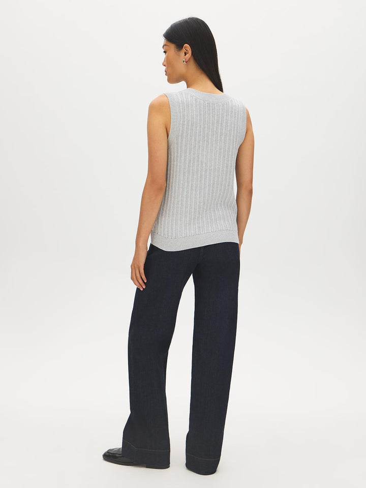 V-Neck Ribbed Sweater Vest