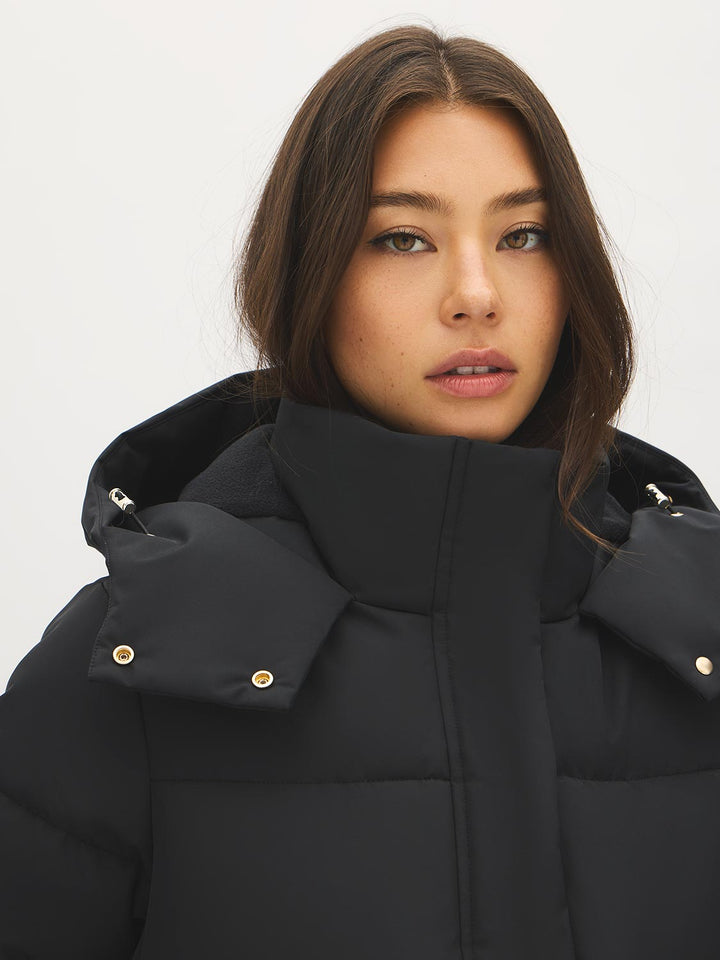 Short Utility Puffer Jacket with Hood