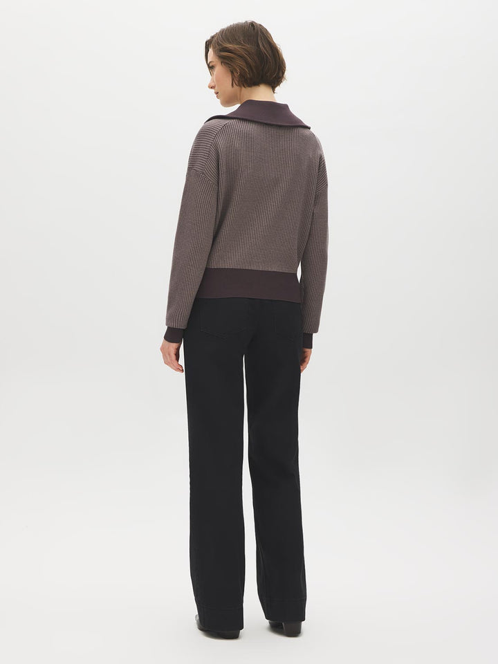 Jacquard Zip-Front Sweater