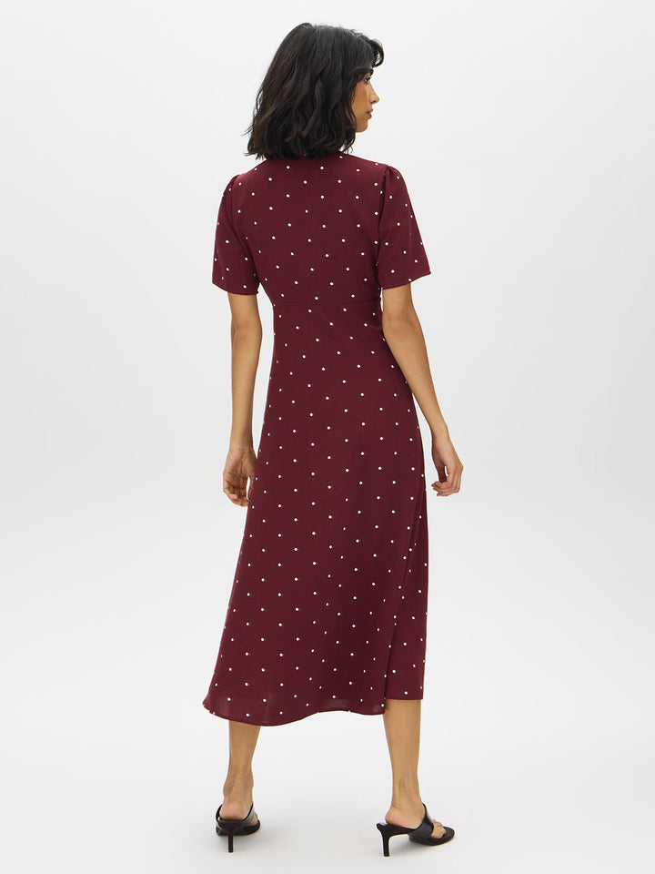 Polka Dot Flowy Midi Dress