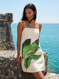 Leaf Print Mini Dress