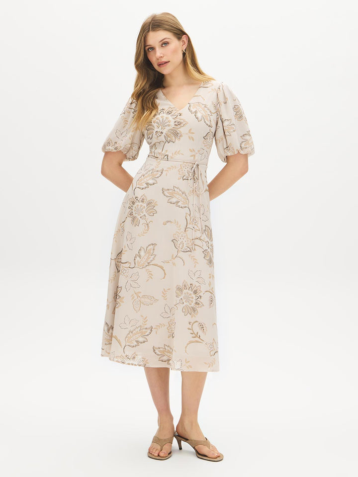 Floral Chiffon Midi Dress