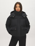 Short Utility Puffer Jacket with Hood
