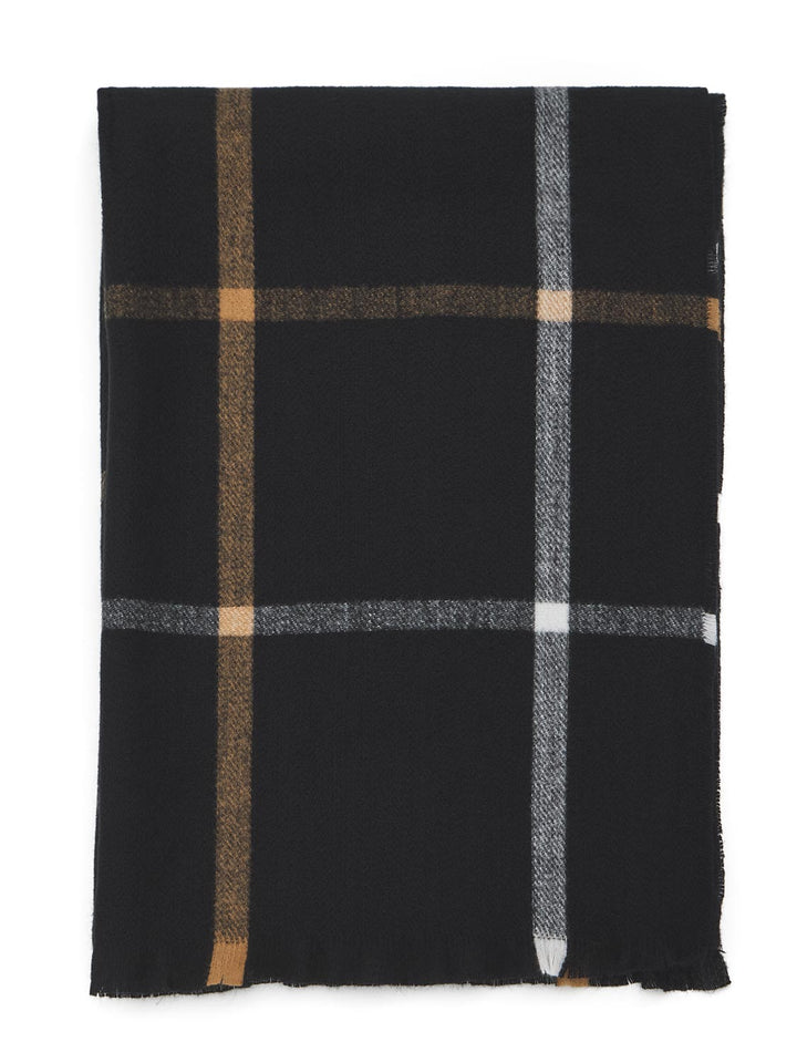 Brushed Grid Pattern Scarf