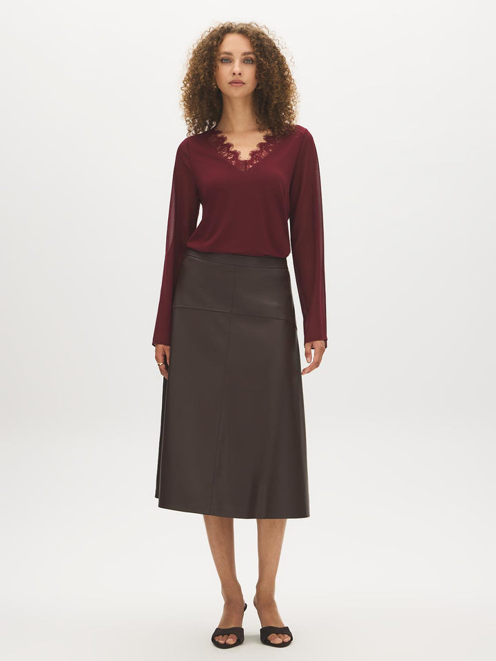 Lace Trim V-Neck Top