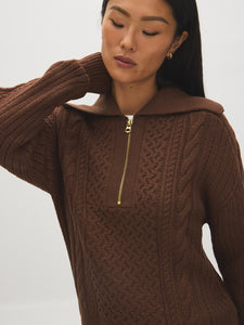 Cable Knit Quarter-Zip Sweater