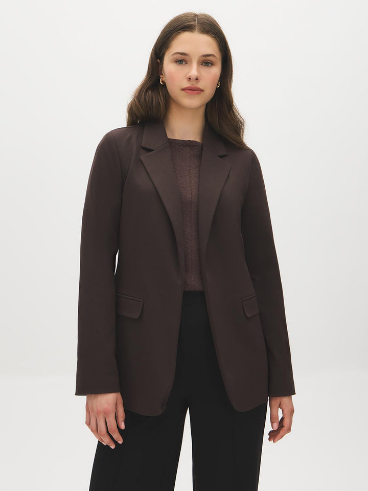Cuff Open-Front Blazer