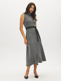 Herringbone Mock Neck Belted Dress