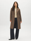 Single-Breasted Faux Wool Coat