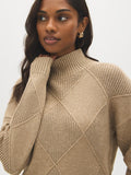 Diamond Pattern Mock Neck Sweater